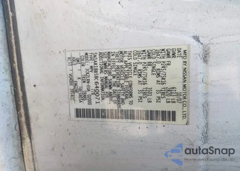 2008 Nissan Pathfinder S z USA, uszkodzony, nr VIN 5N1AR18B58C640071